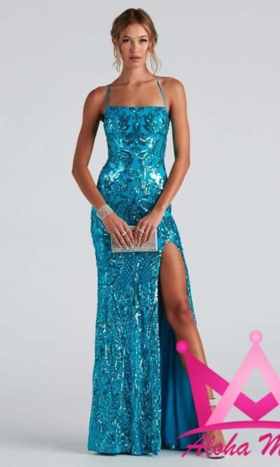 Vestido elegante de lentejuela escote trasero