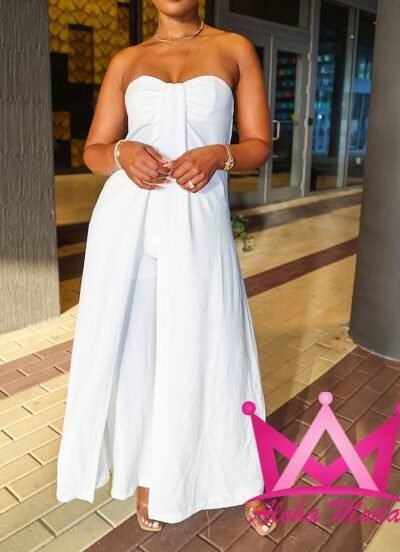 Conjunto top y pantalon blanco elegante
