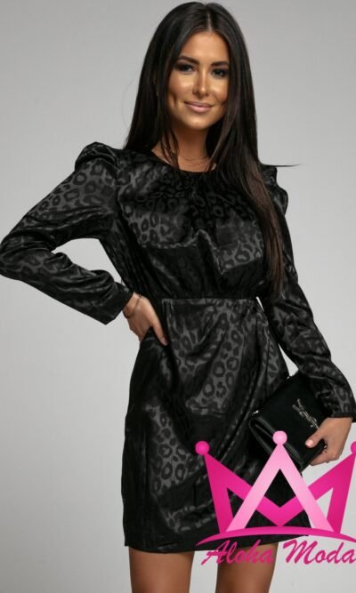 Vestido negro de leopardo
