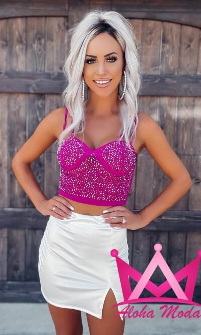 Bralette Rosa con Diamantes