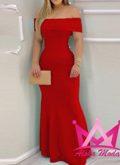 Vestido largo rojo elegante