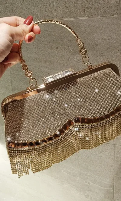 Bolsa de Fiesta con Pedrería Dorada