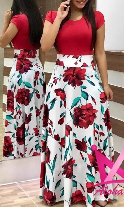 Vestido Manga Corte Estampado Floral