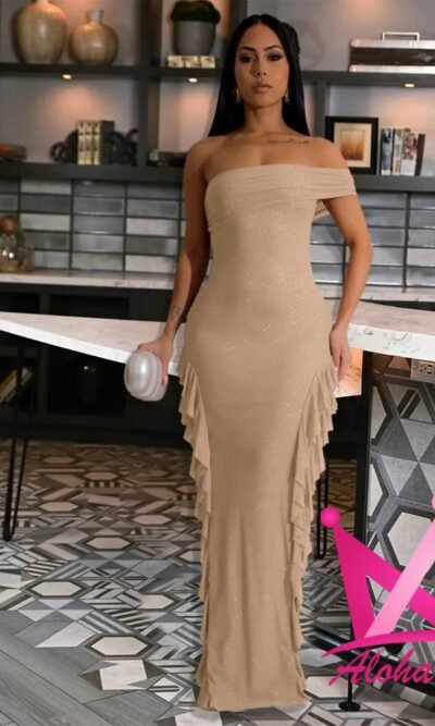 Vestido ajustado con olanes