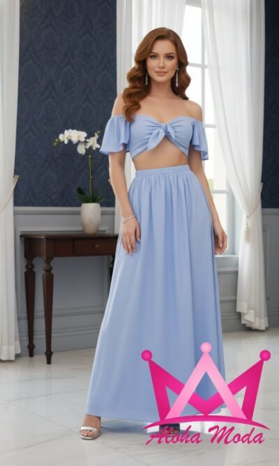 Conjunto de Dos Piezas Azul Pastel