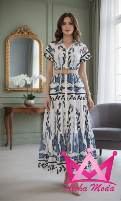 Vestido Largo Camisero Bohemio