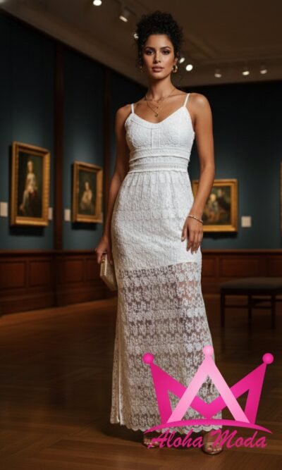 Vestido de encaje blanco