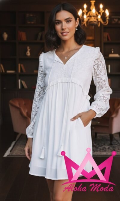 Vestido de encaje blanco