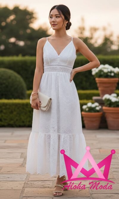 Vestido largo blanco maxi