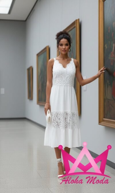 Vestido de encaje blanco