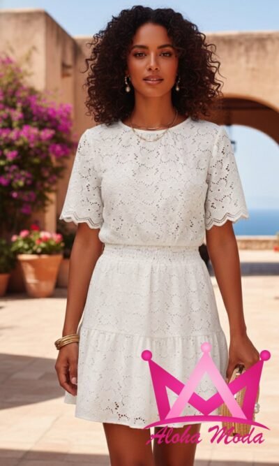 Vestido de encaje blanco