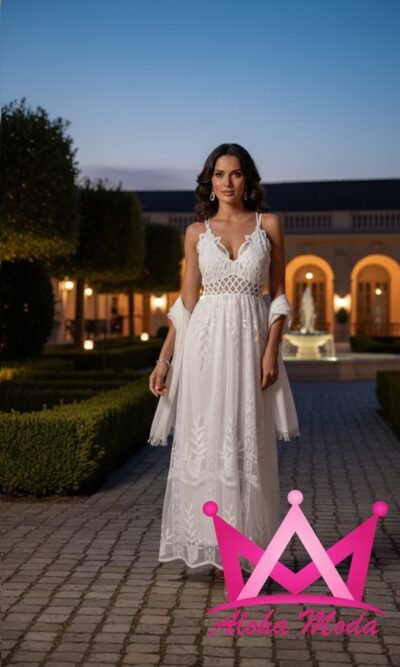 Vestido largo de encaje