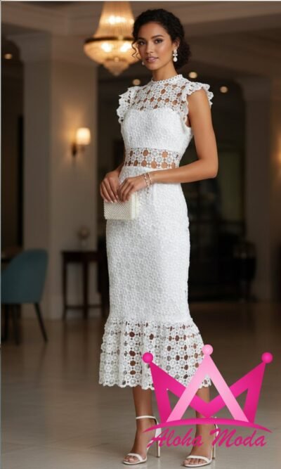 Vestido de encaje blanco
