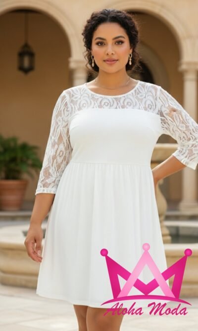 Vestido blanco con encaje